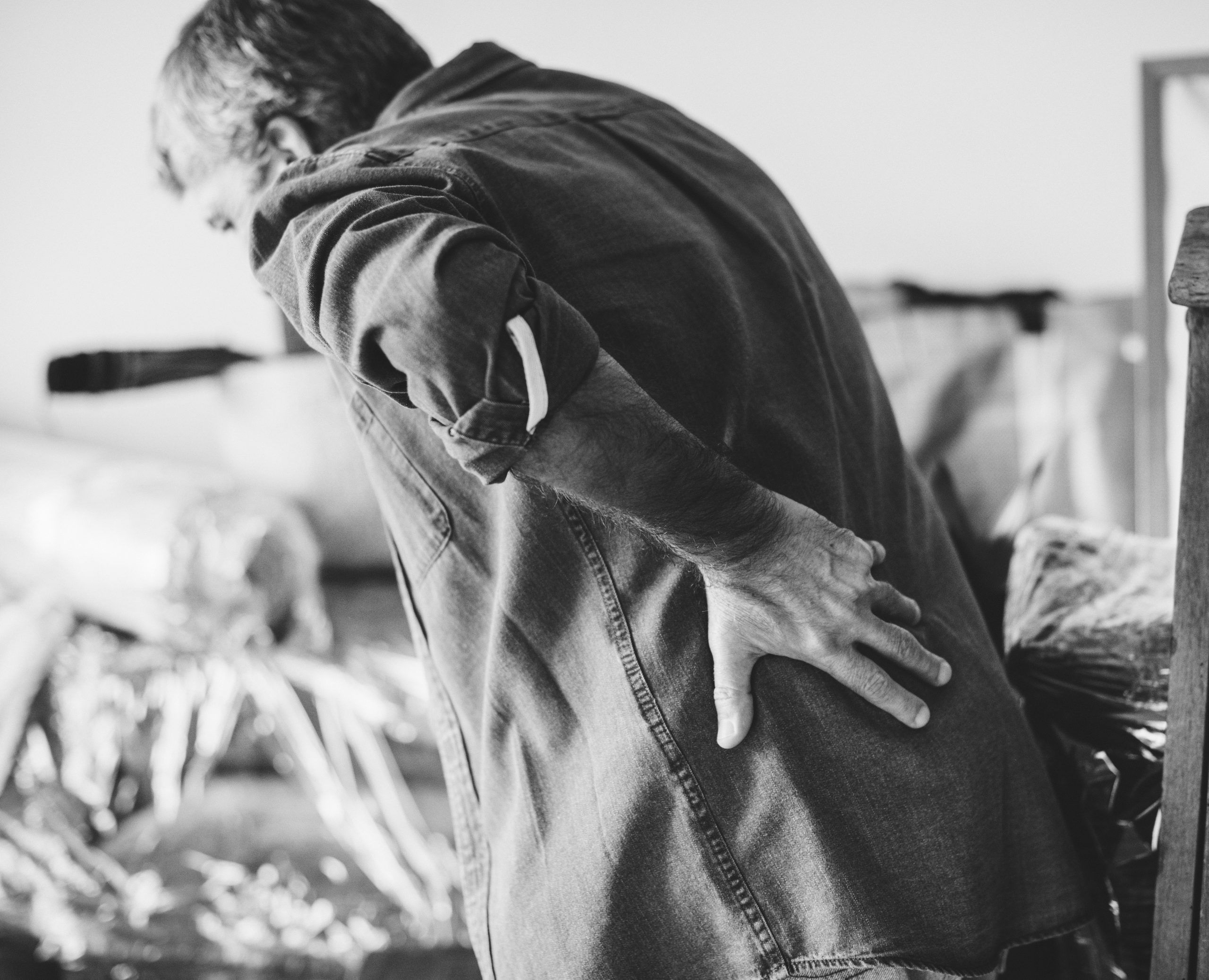 Senior man having back pain