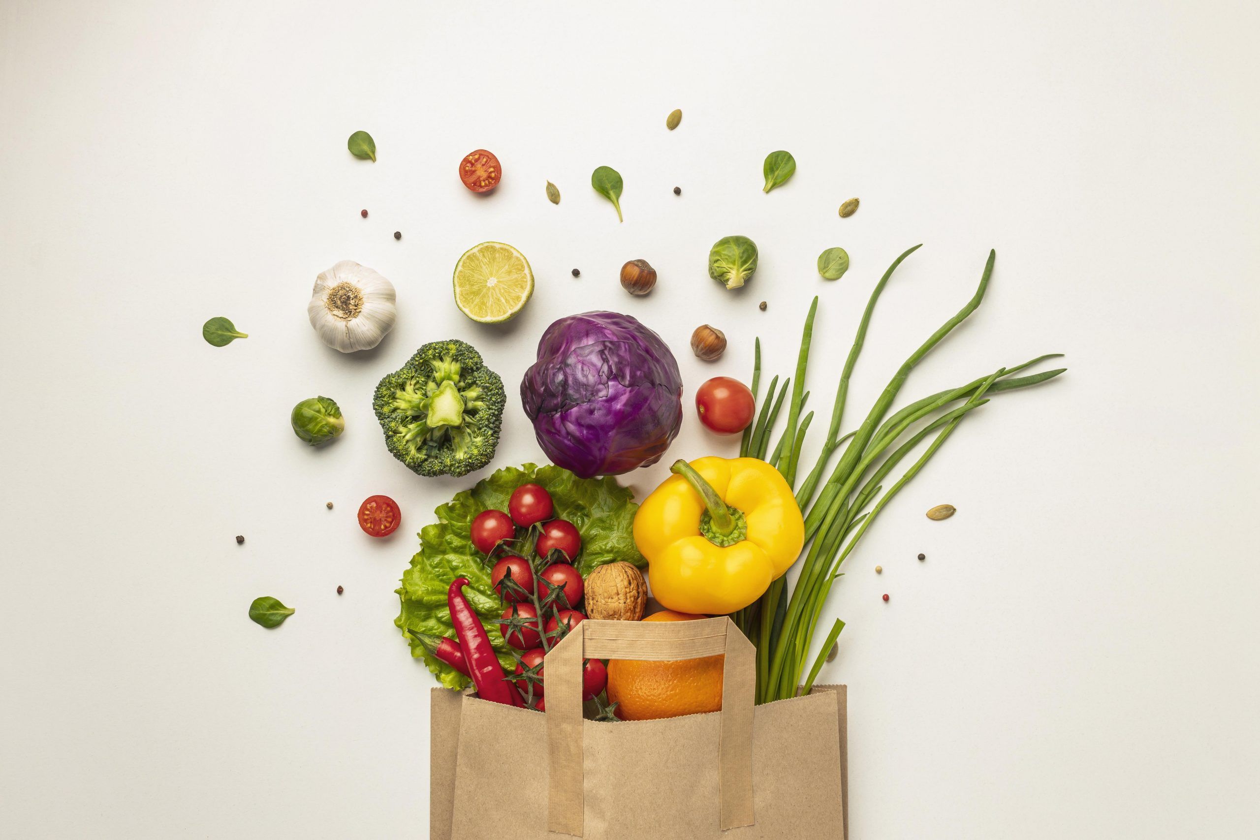top-view-of-assortment-of-vegetables-in-paper-bag